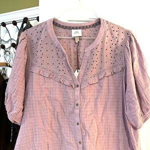 THREE! Knox Rose XXL peasant tops blouses lavender red olive NWT